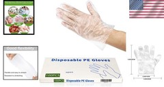 100pcs Latex-Free Clear Polyethylene Disposable Gloves for Food Prep & Cleaning