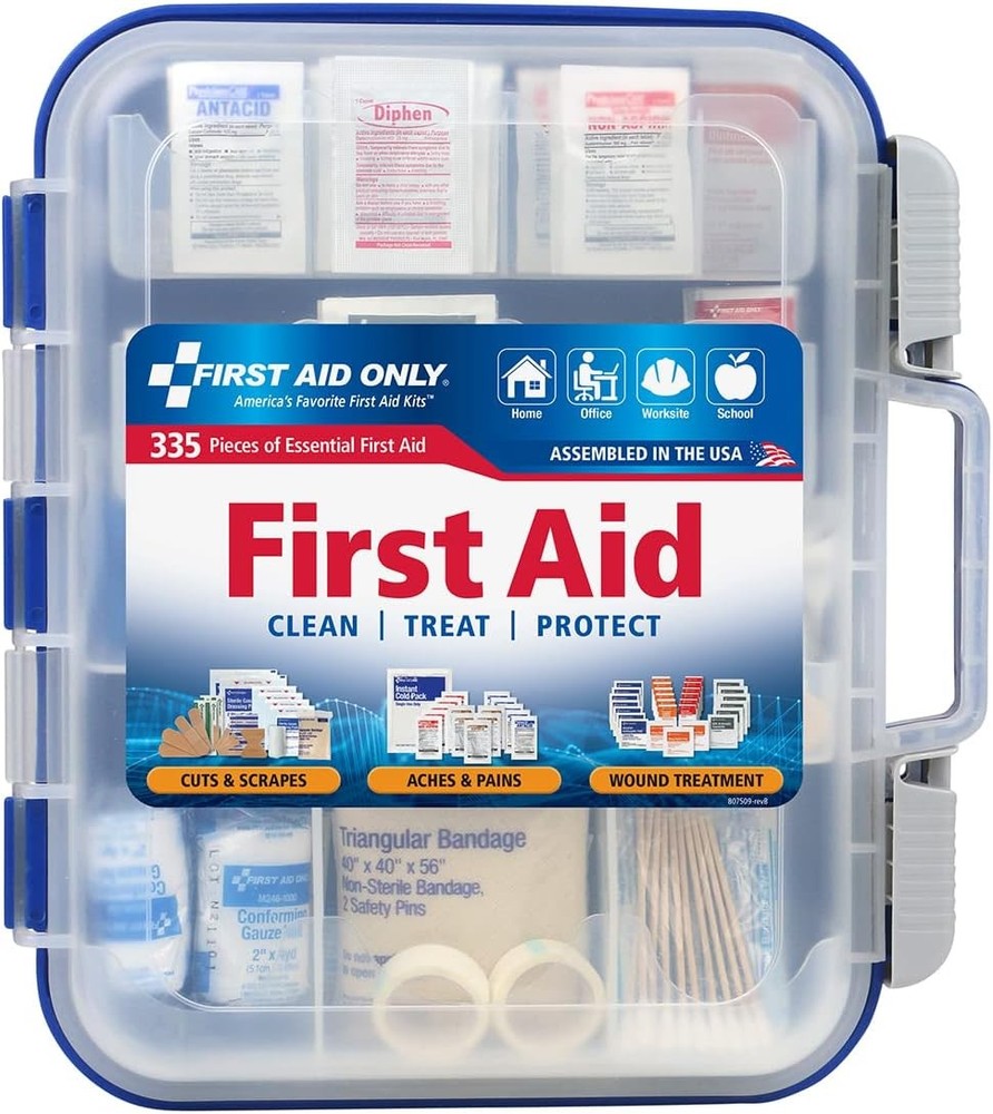 First Aid Kit, 335-Pc OSHA Compliant for Home, Work & Car