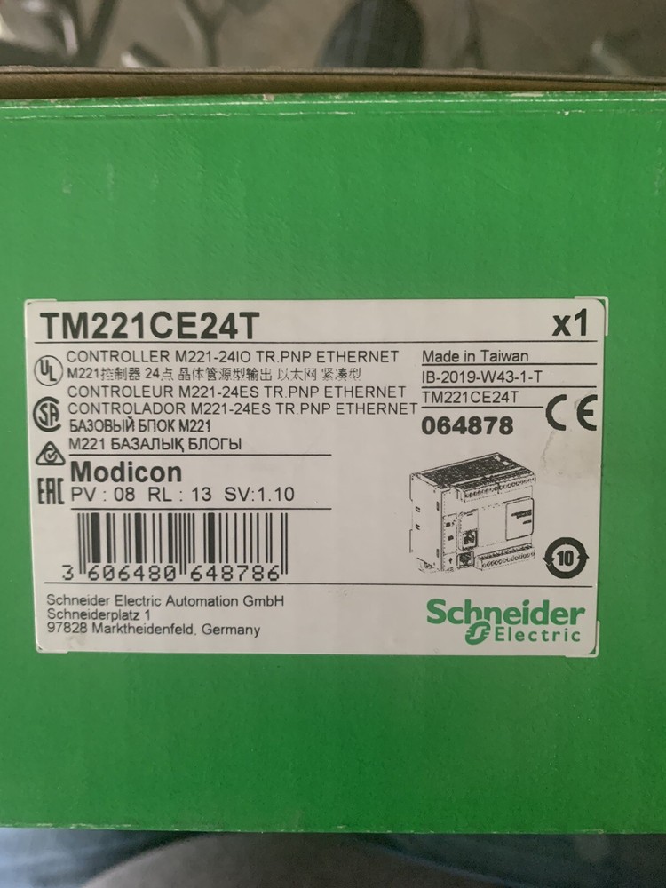 Schneider TM221CE24T Controller Modicon M221 24 IO , Ethernet (FREE SHIPPING.)