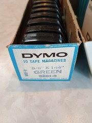 1956 DYMO EMBOSSING TAPE Qty 27 Red Green Gold Yellow Blue Orange Brown Black