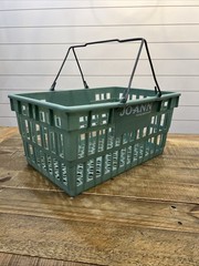 Joann Fabrics And Crafts Store Shopping Basket Mint Green Hand Carry 1990’s
