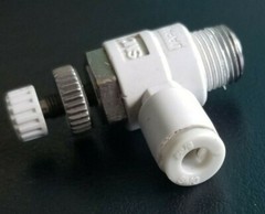 SMC push-to-connect 90 deg flow control air fitting 5/32 x 1/8 NPT AS2201F