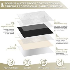 Gheeidau Canvas Repair Tape 4×70 Inch Waterproof Self-Adhesive Fabric Repair Pat
