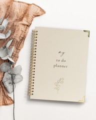 Beautiful To Do List Notebook – Aesthetic 6.4 inches X 8.5 inches, Beige