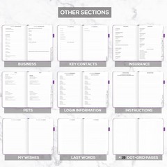 End of Life Planner 8.5”x11” in Purple | Comprehensive Final Arrangements Binder