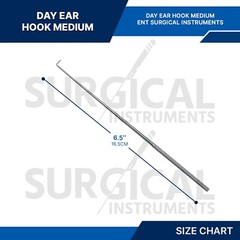 3 Pcs Day Ear Hook 6.5″ Large 1.5 MM ENT Surgical Instruments German Grade