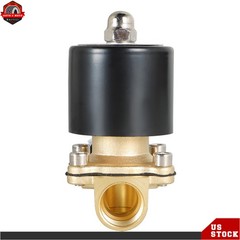 1/2 in 12V DC Brass Electric Solenoid Valve NPT Gas Water Air Normally Closed US