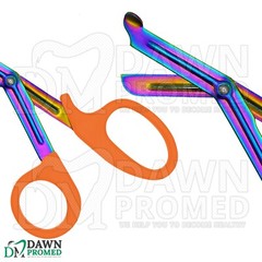 10 EMT Scissors 7.25″ Rainbow Blades with Orange Handle Utility Shears German G