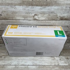 *4 Boxes* MEDLINE FITGUARD ES Stretch Vinyl Exam Gloves Size: LARGE, MANF: 10/21