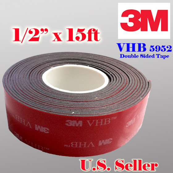 3M 1/2″ x 15 ft VHB Double Sided Foam Adhesive Tape 5952 Automotive Mounting