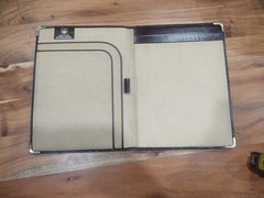 Made in Spain Top Grain Cowhide Leather Organizer Portfolio Folio Brown