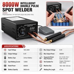 Portable Spot Welder for 18650 8000W Battery Welding Machine DIY Kit