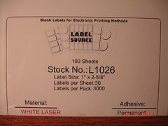 Label Source 100 Sheets 30-UP Easy to Peel Labels 1″x2-5/8″ White Laser