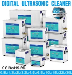 0.8L-30L Ultrasonic Cleaner Stainless Steel Industry Heated Heater w/Timer