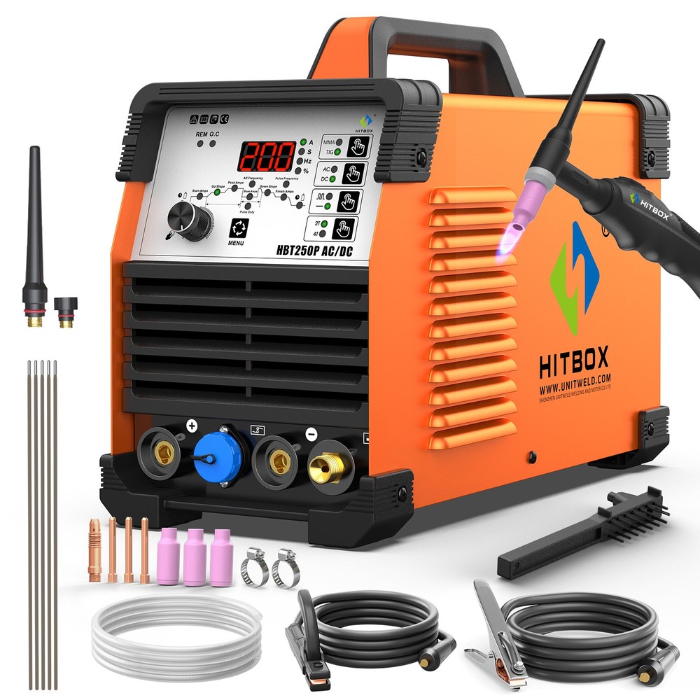 200A 220V HF Aluminum Tig Welder AC/DC Pulse MMA TIG Welding Machine&Foot Pedal