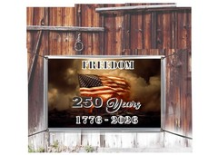 250 Years American Flag Outside Vinyl Hanging Banner Signs Freedom 1776-2026