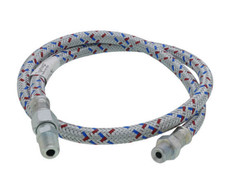1/4″ MNPT Flex SS Oil Line w/BSPP adapter from flare to 1/4″ MNPT