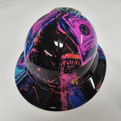 full brim hard hat custom hydro dipped IN BLUE COLLAR MOMMA BAD ASS EDITION NEW