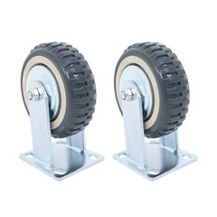 4 Pcs 6″ Heavy Duty Swivel Caster Wheels 2 Straight Wheels, 2 With Safety Brake