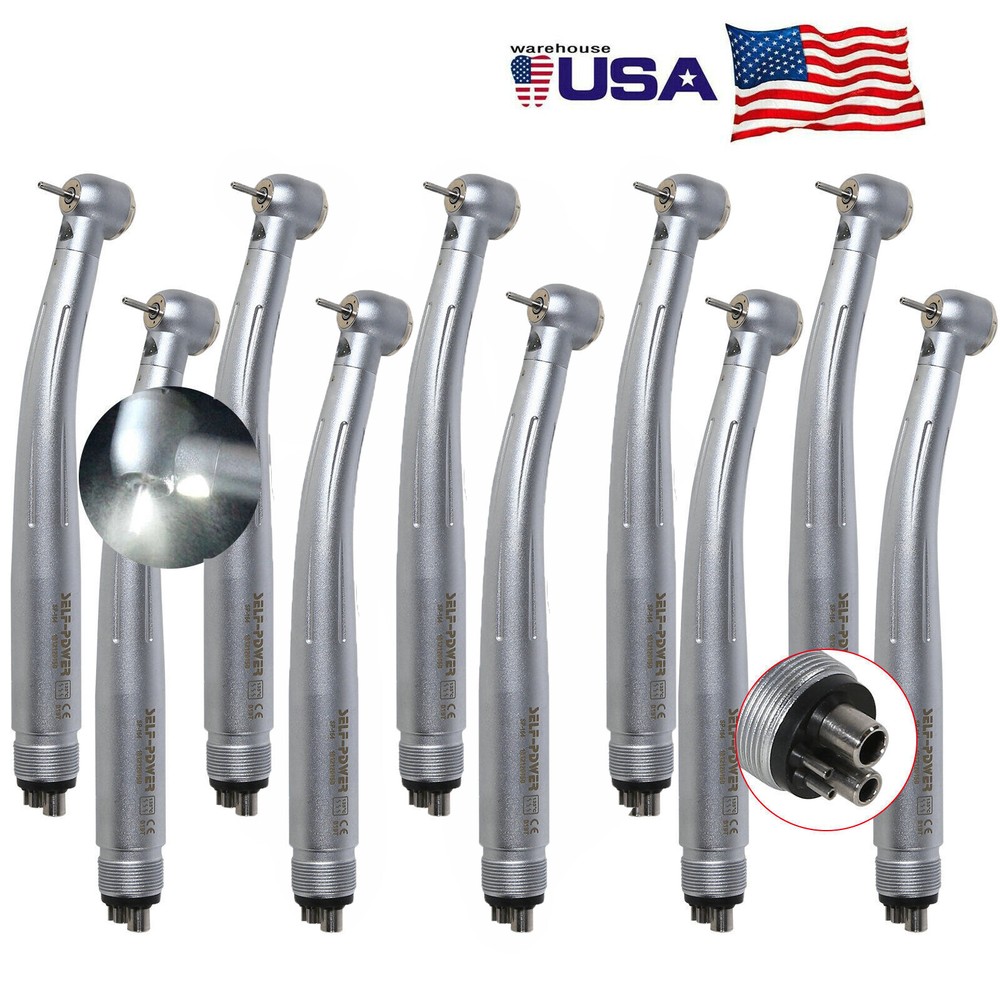 10 NSK Style DENTAL LED E-generator HIGH SPEED HANDPIECE 4-Hole PDM