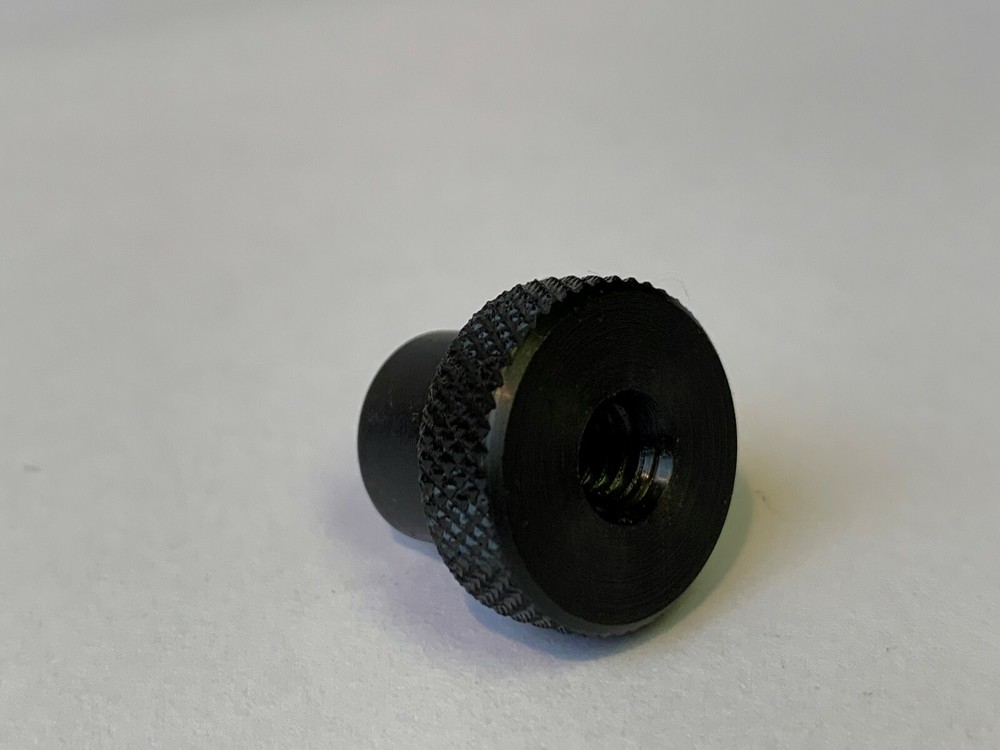1″ Black Oxide Steel Knurled Knob, 1/4-20 Threaded Through-Hole KKT-12A