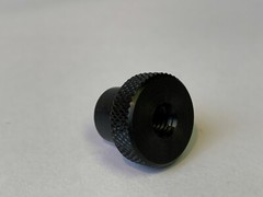 1″ Black Oxide Steel Knurled Knob, 1/4-20 Threaded Through-Hole KKT-12A