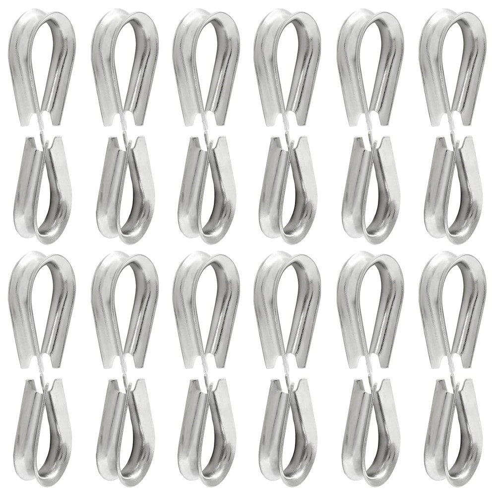 24Pcs M6 Stainless Steel Thimbles, Wire Rope Cable Thimbles Rigging for 1/4 Inch