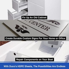 Duco Plus White HDPE Sheet High-Density Polyethylene DIY Cutting Board, Signs