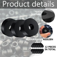 12 Thick Rubber Washers 1.5 Inch OD 0.5 Inch ID Black Anti Vibration Pads