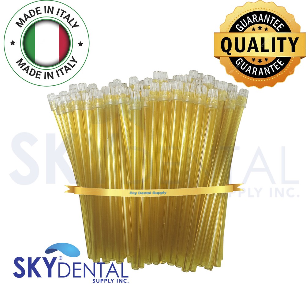 Dental Saliva Ejectors Suction Ejector Gold Clear tips Made in Italy up to4500