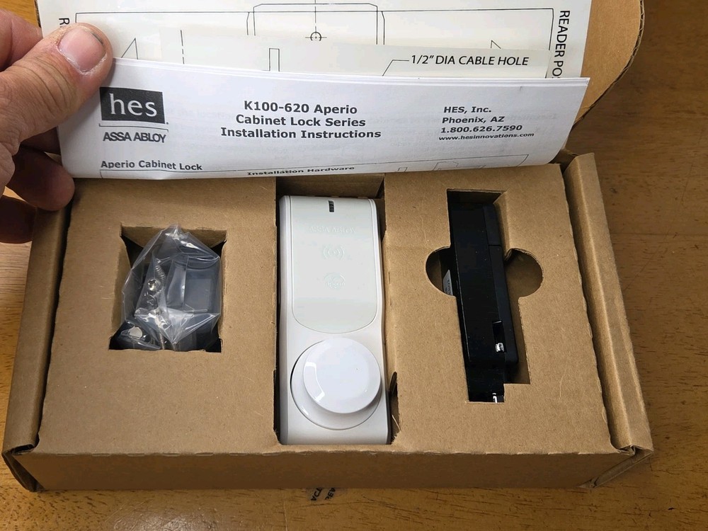HES ASSA ABLOY K100-620IA WHITE CABINET LOCK