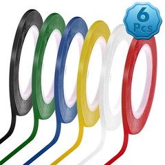 6 Rolls Fine Line Tapes 1/8 Inch 3 Millimeter Vinyl Fine Line Masking Tape