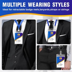 10Pack Vertical ID Badge Holder – Extra Thick Clear Vertical, 10 Packs