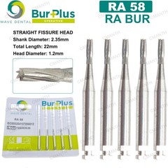 WAVE Dental Carbide Burs Straight Fissure Head Bur Latch 2.35mm RA For Low Speed
