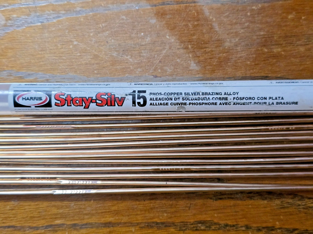 STAY-SILV® 15 Phos-Copper Brazing Alloy 1/8 in, 15620R1 (open tube of 12 sticks)