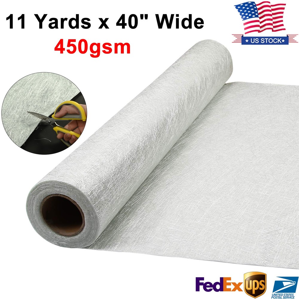 Fiberglass Mat 450gsm Fiberglass Chopped Strand Mat 11Yards x 40″Wide Fiberglass