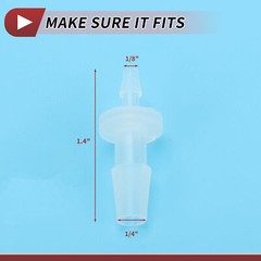 Five Plastic Hose Barb Fitting 1/8″ to 1/4″ Hose ID Connectors Clear Universal