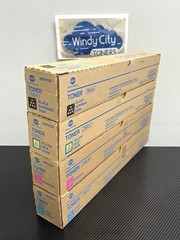 Konica Minolta TN221 CMYK Toner Cartridges Set, Bizhub C227, C287