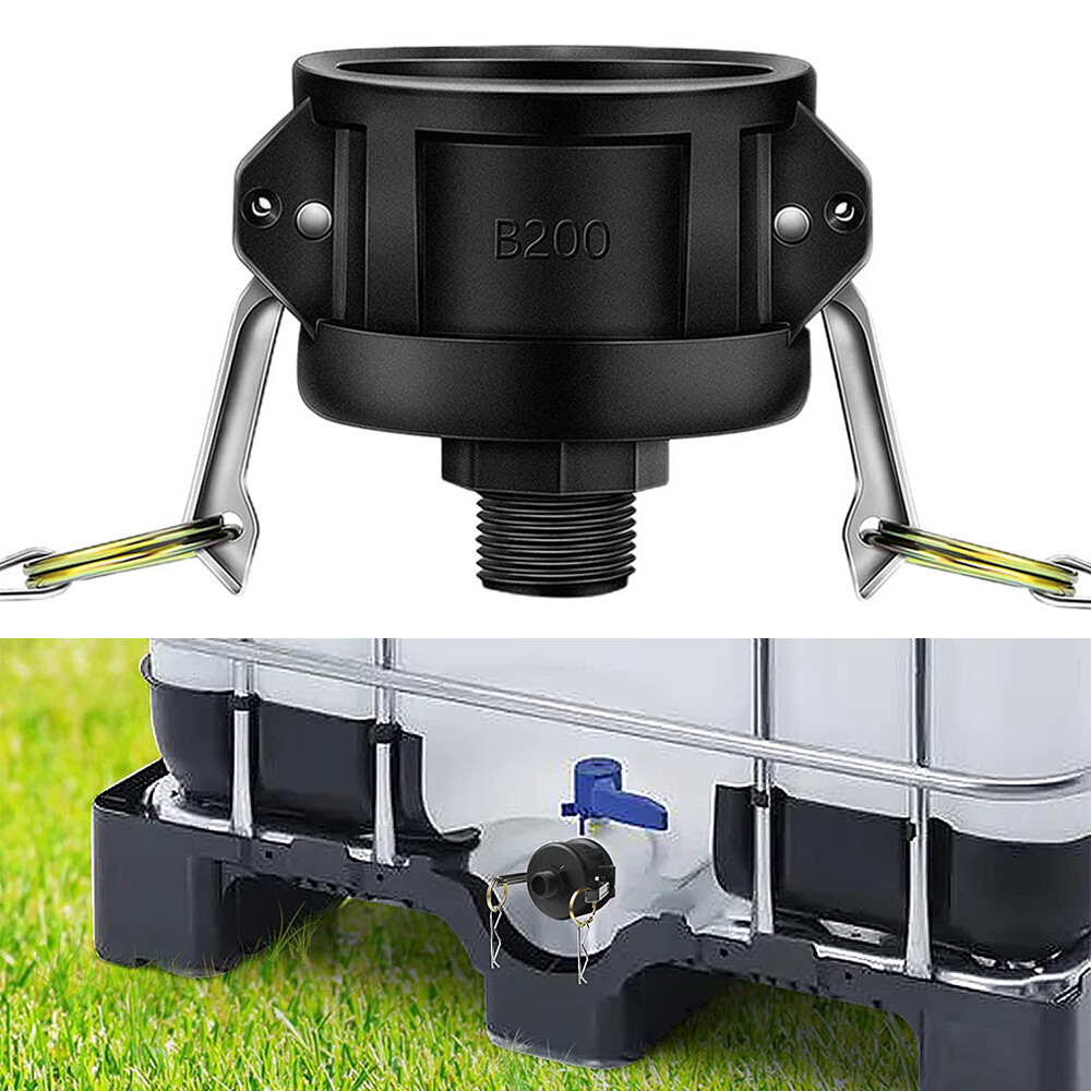 275 330 Gallon IBC Tote Water Tank Drain Adapter 2″Cam Lock for Garden Hose 3/4″
