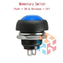 Black 10PCS Momentary ON/OFF Push Button Switch Waterproof 12mm M122 Mini