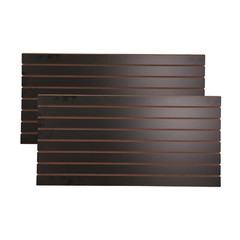 4 ft x 2 ft Horizontal Black Slatwall Easy Panels (24″H x 48″L) – Pack of 2