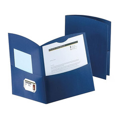Duo-Tang Contour 2-Pocket Portfolio Folder, Drk Blue, 25/Box, 2 boxes 50 Folders