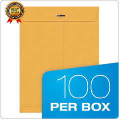 9 X 12 Clasp Envelopes with Deeply Gummed Flaps, Great for Filing, Storing or Ma