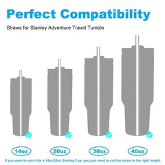 6 Pack Replacement Straw for Stanley Adventure Quencher 40 oz For 40oz, Clear