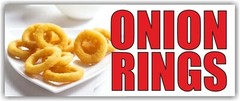 ONION RINGS Advertising Banner Vinyl Sign deep fried crispy ring French fries