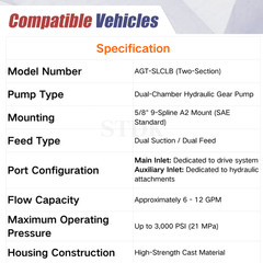 New Two-Section Hydraulic Gear Pump PGP51088G3LP For AGT Skid Steer Loader KTT23