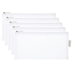 5pcs Mesh Cosmetic Bags, B6 Nylon Zipper Bag Travel Toiletry Pouch, White