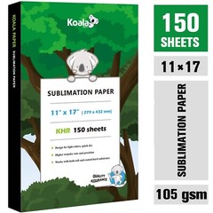 Koala Sublimation Paper 11×17 150 Sheets for Inkjet Heat Transfer Cotton Poly T