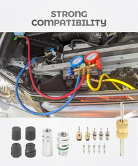 17PCS AC Schrader Valve Kit,Car Accessories AC Valve Core Kit with Removal Tool,