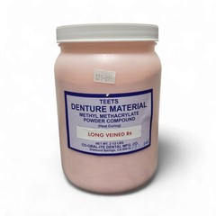 TEETS Heat Cure Long Veined R6, Vein Tissue Shade, Clear Powder 2.5lb, Liquid 16